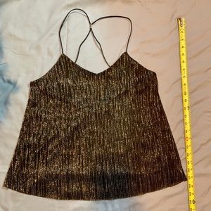 Black camisole with gold shimmer